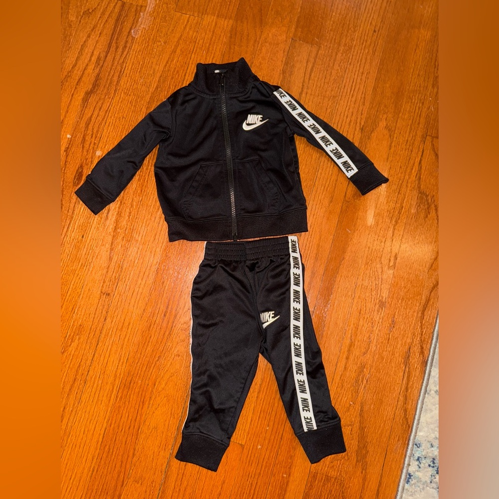 Nike Black Tracksuit with Logo Stripes